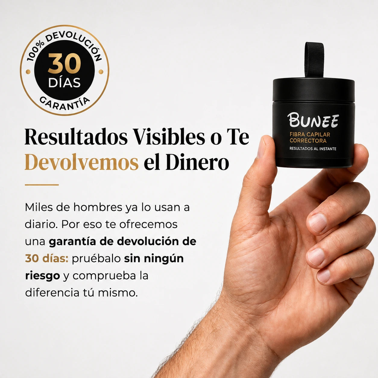 Bunee® - Pelo Más Denso en Solo 30 Segundos Sin Que Nadie Lo Note