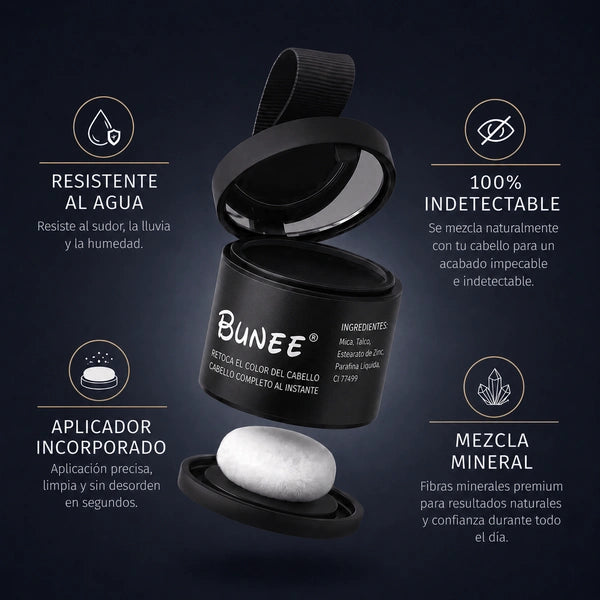 Bunee® - Pelo Más Denso en Solo 30 Segundos Sin Que Nadie Lo Note