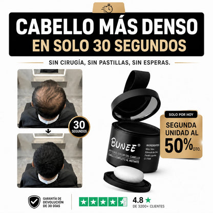 Bunee® - Pelo Más Denso en Solo 30 Segundos Sin Que Nadie Lo Note