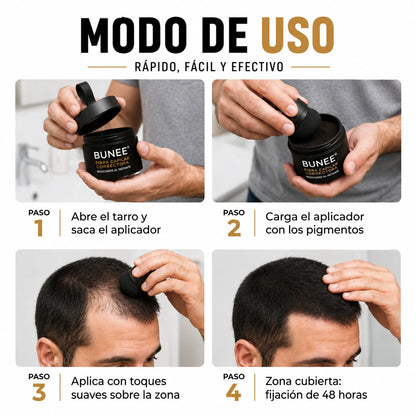 Bunee® - Pelo Más Denso en Solo 30 Segundos Sin Que Nadie Lo Note