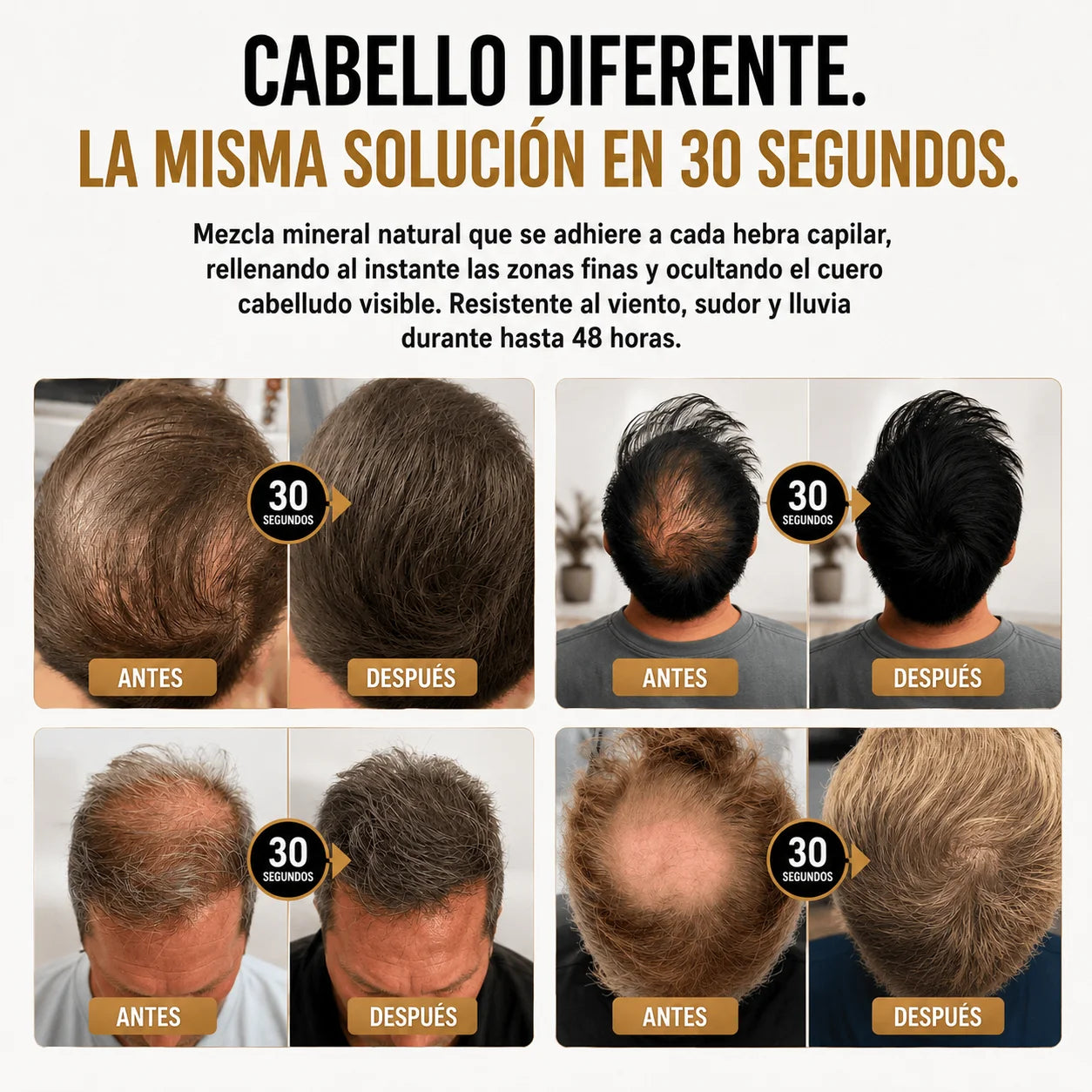 Bunee® - Pelo Más Denso en Solo 30 Segundos Sin Que Nadie Lo Note