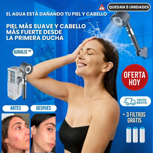 AURALIS™ - Filtra el Agua para una Piel Más Suave y un Cabello Más Fuerte desde la Primera Ducha