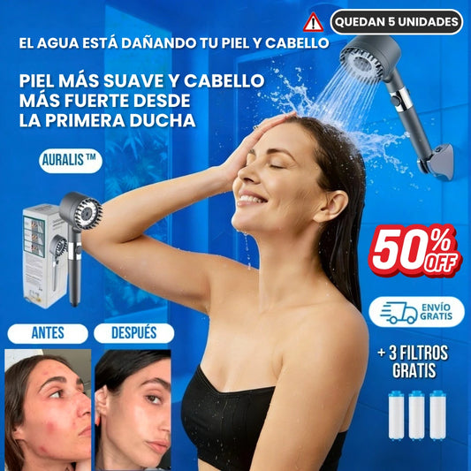 AURALIS™ - Filtra el Agua para una Piel Más Suave y un Cabello Más Fuerte desde la Primera Ducha
